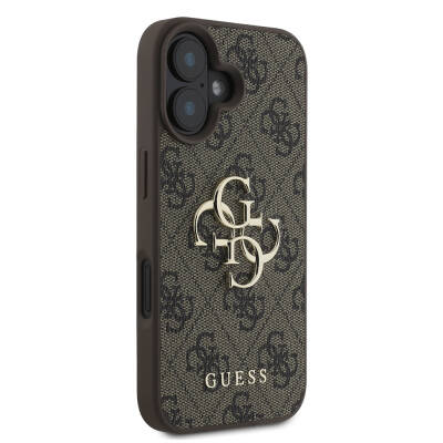 Apple iPhone 16 Plus Case Guess with Large Metal Logo Design PU Leather Cover - 13