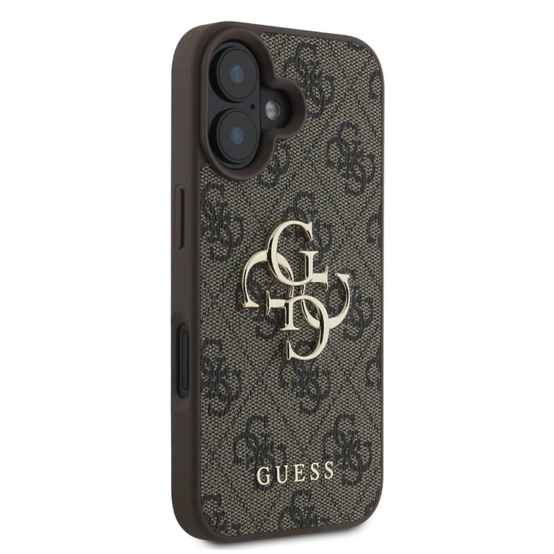 Apple iPhone 16 Plus Case Guess with Large Metal Logo Design PU Leather Cover - 13