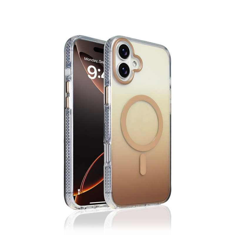 Apple iPhone 16 Plus Case M-safe Charging Feature Transparent Color Transition Zore Toros Cover - 1