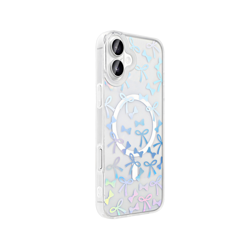 Apple iPhone 16 Plus Case M-Safe Charging Transparent Zore Folk Hard Cover - 7