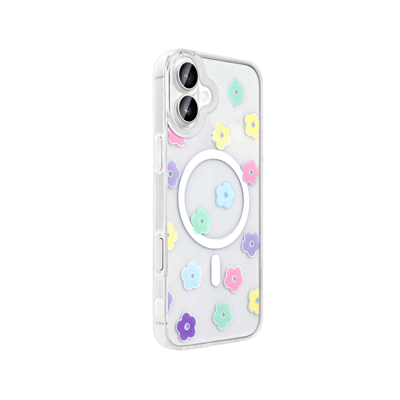 Apple iPhone 16 Plus Case M-Safe Charging Transparent Zore Folk Hard Cover - 11