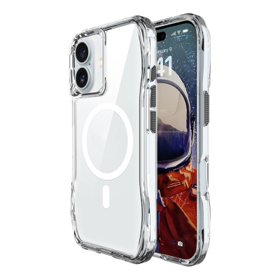 Apple iPhone 16 Plus Case Magsafe Charging Featured Airbag Transparent Zore Incek Cover - 1