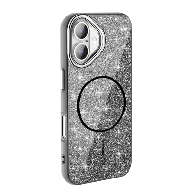 Apple iPhone 16 Plus Case Magsafe charging shining silvery Zore Okso Cover - 3