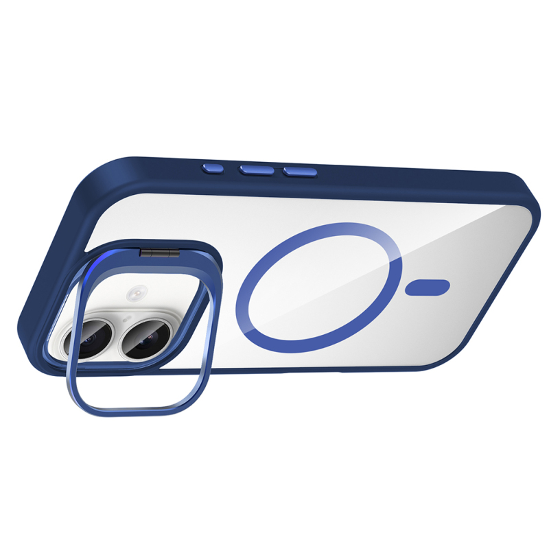 Apple iPhone 16 Plus Case Stand and Camera Lens Gift M-Safe Charging Feature Zore Etro Cover - 13