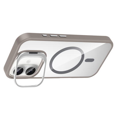 Apple iPhone 16 Plus Case Stand and Camera Lens Gift M-Safe Charging Feature Zore Etro Cover - 7