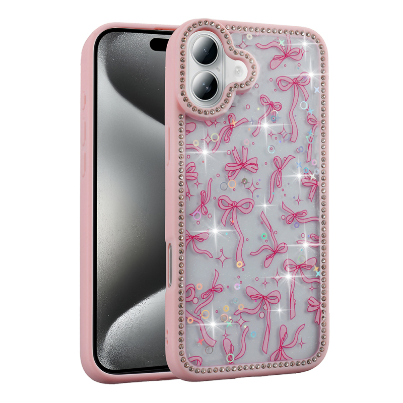 Apple iPhone 16 Plus Case Stone and Glitter Design Zore Azra Cover - 1