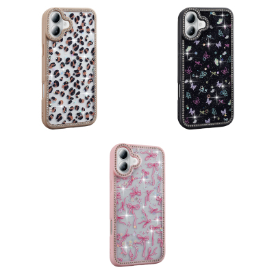 Apple iPhone 16 Plus Case Stone and Glitter Design Zore Azra Cover - 11