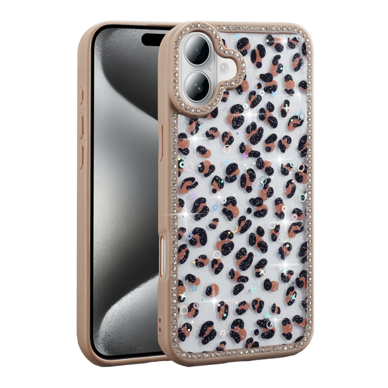 Apple iPhone 16 Plus Case Stone and Glitter Design Zore Azra Cover - 3