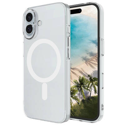 Apple iPhone 16 Plus Case Zore Magsafe Charging Featured Transparent Single Camera Framed Porto Cover - 2