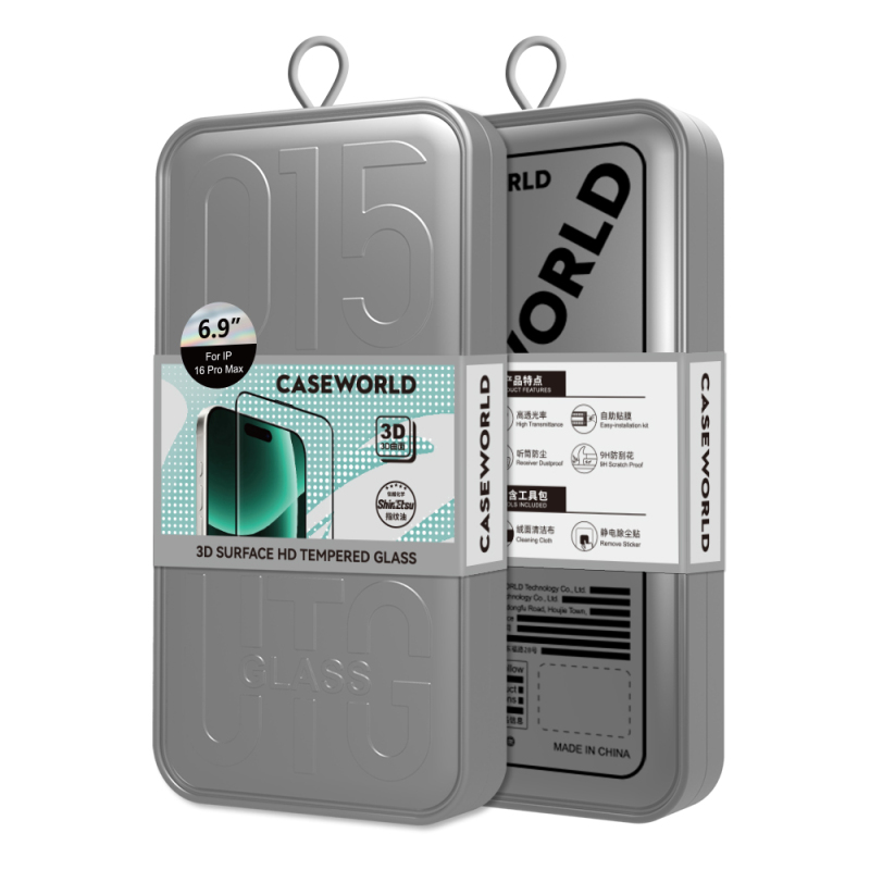 Apple iPhone 16 Plus CaseWorld 0.25mm HD 3D Temperli Cam Ekran Koruyucu + Uygulama Aparatlı - 7