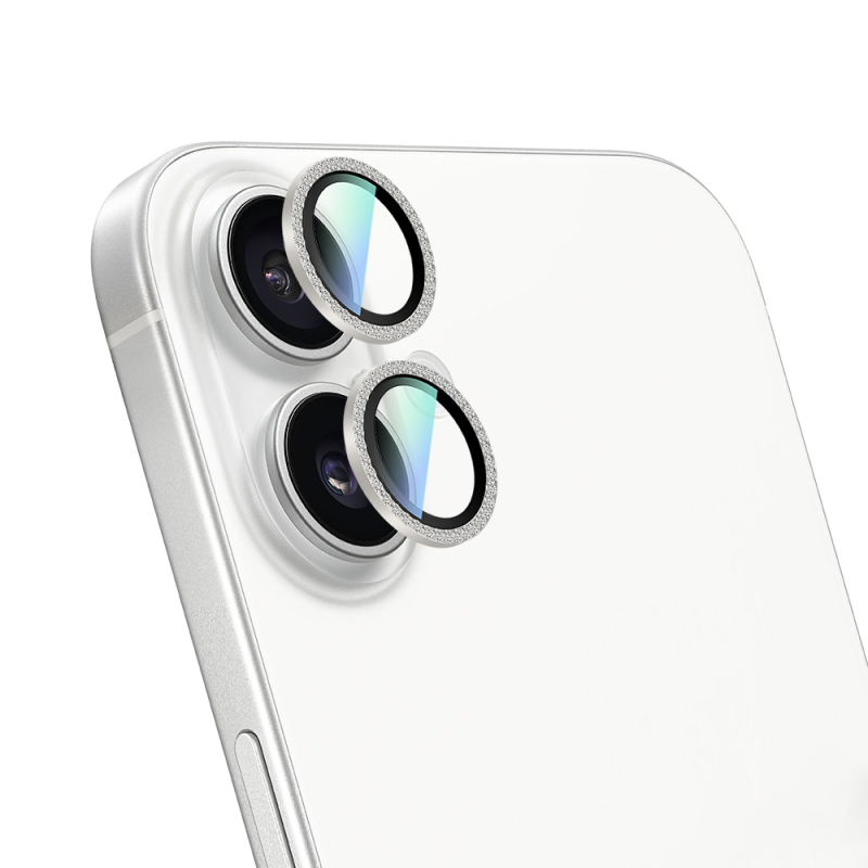 Apple iPhone 16 Plus CaseWorld Alloy Sparkling Diamond Serisi Taşlı Lens Koruyucu - 5
