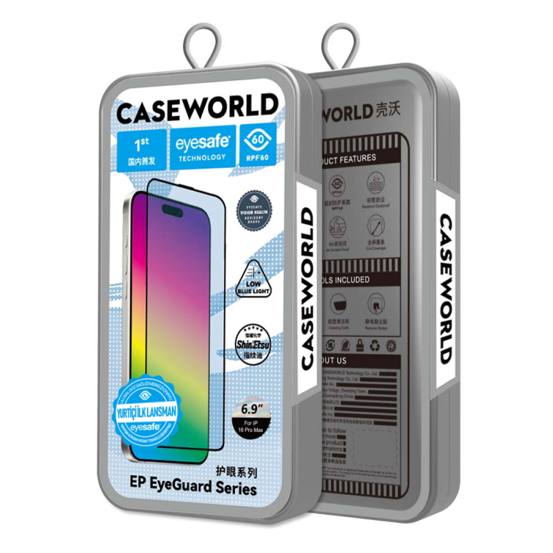 Apple iPhone 16 Plus CaseWorld EyeGuard Serisi 2.5D Eyesafe Teknolojili Cam Ekran Koruyucu - 7