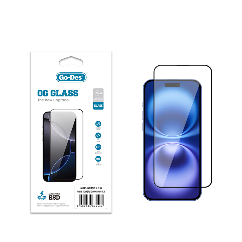 Apple iPhone 16 Plus Go Des OG Glass Antistatik Temperli Cam Ekran Koruyucu - 2