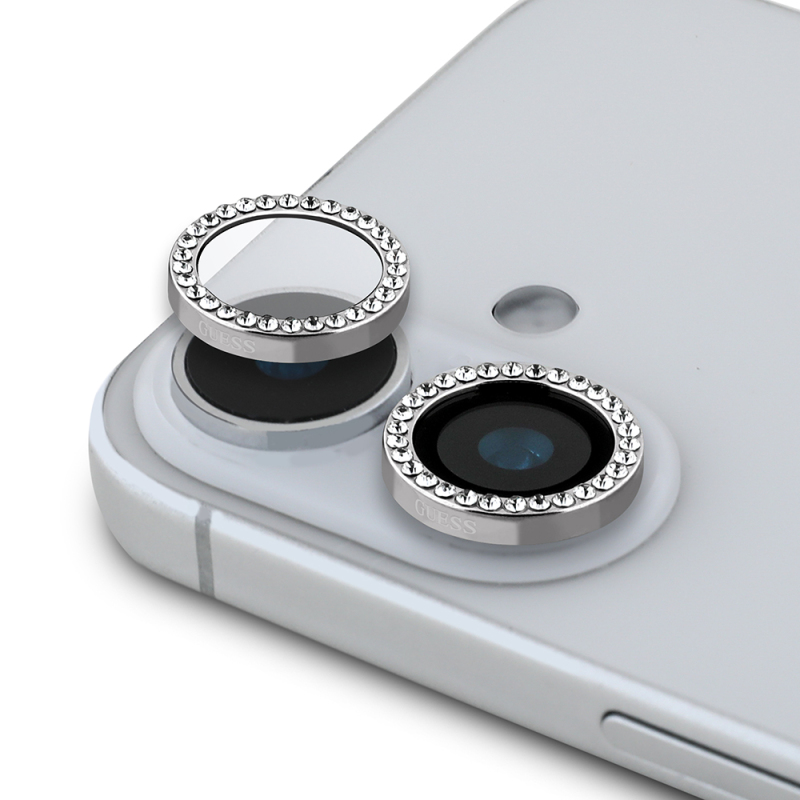 Apple iPhone 16 Plus Guess Original Licensed Rhinestone Screen Protector + Lens Protector 2in1 Accessory Set - 4