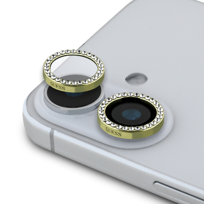 Apple iPhone 16 Plus Guess Original Licensed Rhinestone Screen Protector + Lens Protector 2in1 Accessory Set - 8