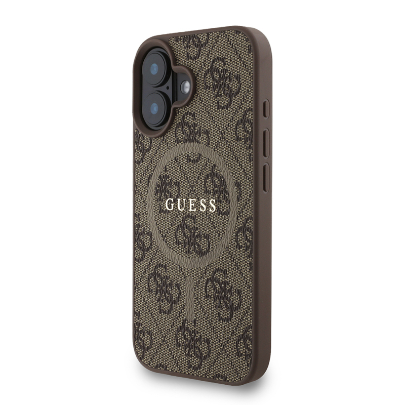 Apple iPhone 16 Plus Kılıf Guess Orjinal Lisanslı M-safe Şarj Özellikli PU Deri Bilek Askı İpli Yazı Logolu Kapak - 4