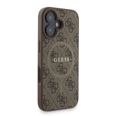 Apple iPhone 16 Plus Kılıf Guess Orjinal Lisanslı M-safe Şarj Özellikli PU Deri Bilek Askı İpli Yazı Logolu Kapak - 5