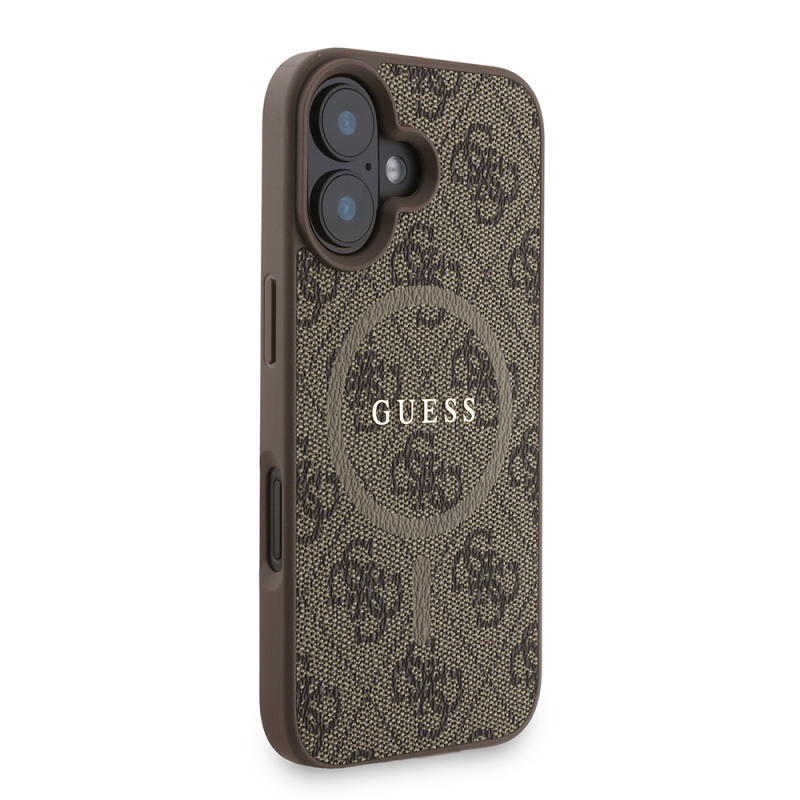 Apple iPhone 16 Plus Kılıf Guess Orjinal Lisanslı M-safe Şarj Özellikli PU Deri Bilek Askı İpli Yazı Logolu Kapak - 5