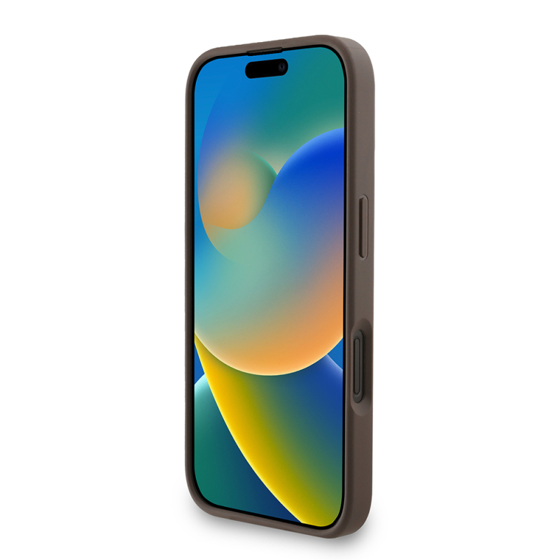 Apple iPhone 16 Plus Kılıf Guess Orjinal Lisanslı M-safe Şarj Özellikli PU Deri Bilek Askı İpli Yazı Logolu Kapak - 6