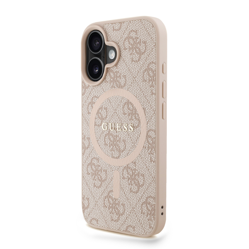 Apple iPhone 16 Plus Kılıf Guess Orjinal Lisanslı M-safe Şarj Özellikli PU Deri Bilek Askı İpli Yazı Logolu Kapak - 12