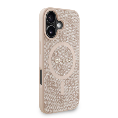 Apple iPhone 16 Plus Kılıf Guess Orjinal Lisanslı M-safe Şarj Özellikli PU Deri Bilek Askı İpli Yazı Logolu Kapak - 13