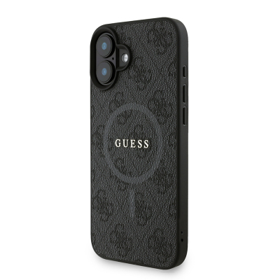 Apple iPhone 16 Plus Kılıf Guess Orjinal Lisanslı M-safe Şarj Özellikli PU Deri Bilek Askı İpli Yazı Logolu Kapak - 20
