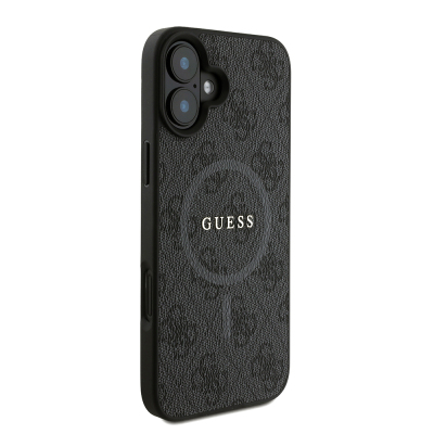 Apple iPhone 16 Plus Kılıf Guess Orjinal Lisanslı M-safe Şarj Özellikli PU Deri Bilek Askı İpli Yazı Logolu Kapak - 21