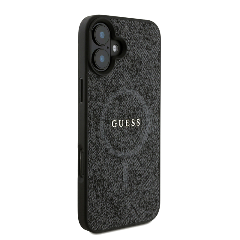 Apple iPhone 16 Plus Kılıf Guess Orjinal Lisanslı M-safe Şarj Özellikli PU Deri Bilek Askı İpli Yazı Logolu Kapak - 21