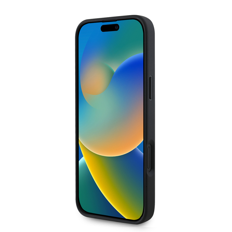 Apple iPhone 16 Plus Kılıf Guess Orjinal Lisanslı M-safe Şarj Özellikli PU Deri Bilek Askı İpli Yazı Logolu Kapak - 22
