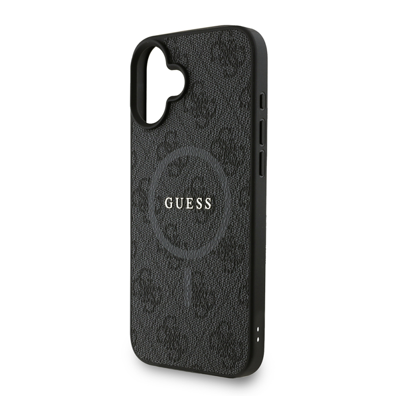 Apple iPhone 16 Plus Kılıf Guess Orjinal Lisanslı M-safe Şarj Özellikli PU Deri Bilek Askı İpli Yazı Logolu Kapak - 23
