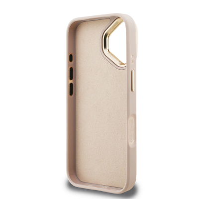 Apple iPhone 16 Plus Kılıf Guess Orjinal Lisanslı PU Deri 4G Desenli Metal Büyük 4G ve Yazı Logolu Kamera Standlı Kapak - 16