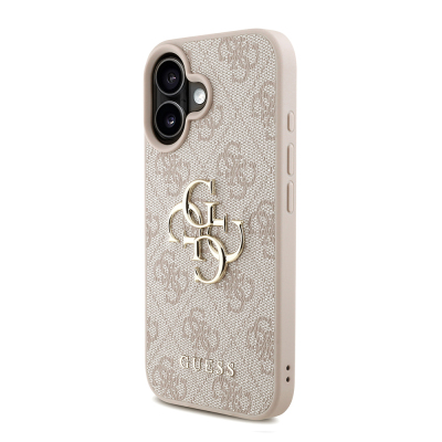 Apple iPhone 16 Plus Kılıf Guess Orjinal Lisanslı PU Deri Bilek Askı İpli Metal Büyük 4G ve Yazı Logolu Kapak - 6