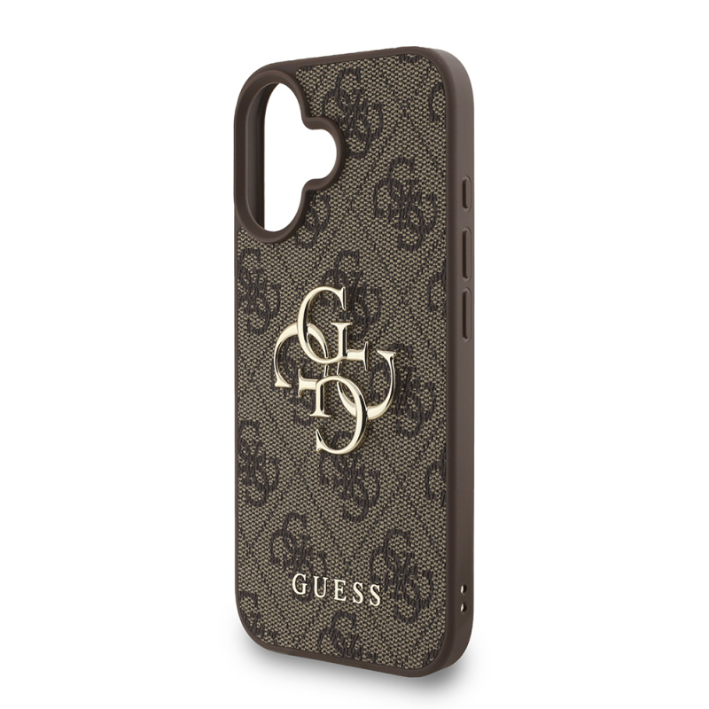 Apple iPhone 16 Plus Kılıf Guess Orjinal Lisanslı PU Deri Bilek Askı İpli Metal Büyük 4G ve Yazı Logolu Kapak - 23