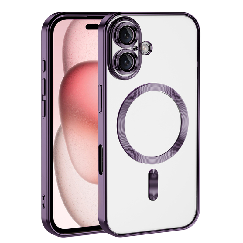 Apple iPhone 16 Plus Kılıf Kamera Korumalı M-safe Wireless Şarj Özellikli Zore Demre Kapak - 10
