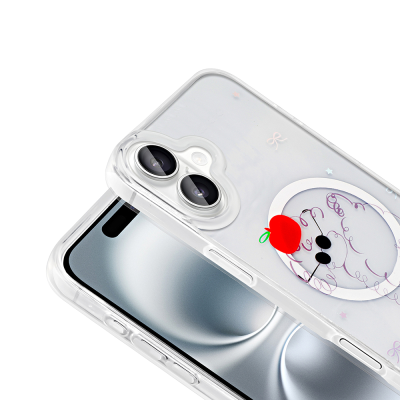Apple iPhone 16 Plus Kılıf M-Safe Şarj Özellikli Şeffaf Zore Folk Sert Kapak - 10