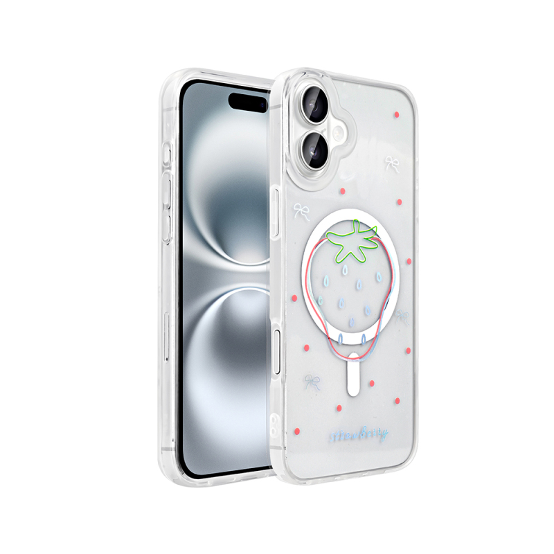 Apple iPhone 16 Plus Kılıf M-Safe Şarj Özellikli Şeffaf Zore Folk Sert Kapak - 6