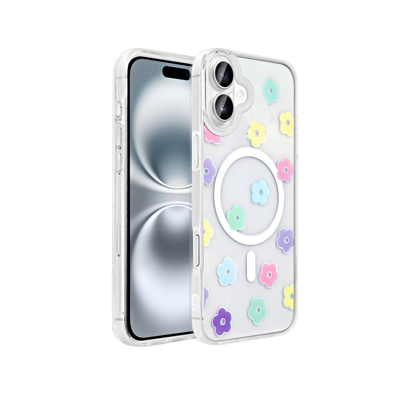 Apple iPhone 16 Plus Kılıf M-Safe Şarj Özellikli Şeffaf Zore Folk Sert Kapak - 4