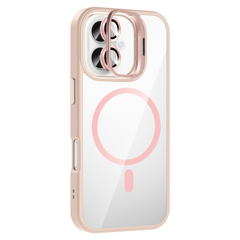 Apple iPhone 16 Plus Kılıf Standlı ve Kamera Lens Hediyeli M-Safe Şarj Özellikli Zore Etro Kapak - 14