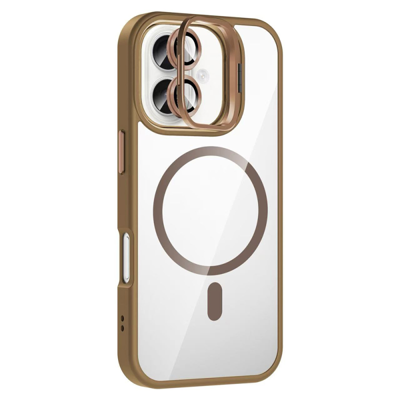 Apple iPhone 16 Plus Kılıf Standlı ve Kamera Lens Hediyeli M-Safe Şarj Özellikli Zore Etro Kapak - 20