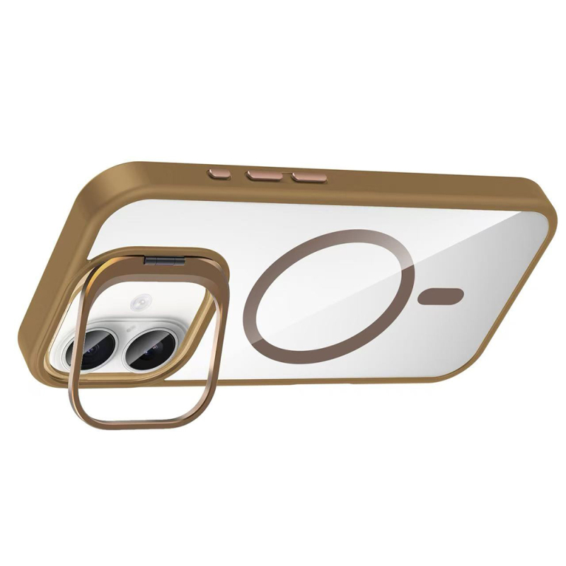 Apple iPhone 16 Plus Kılıf Standlı ve Kamera Lens Hediyeli M-Safe Şarj Özellikli Zore Etro Kapak - 21