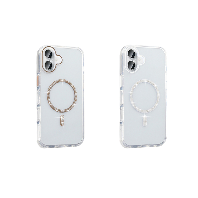Apple iPhone 16 Plus Kılıf Taşlı Tasarım M-safe Şarj Özellikli Zore Koment Silikon Kapak - 8