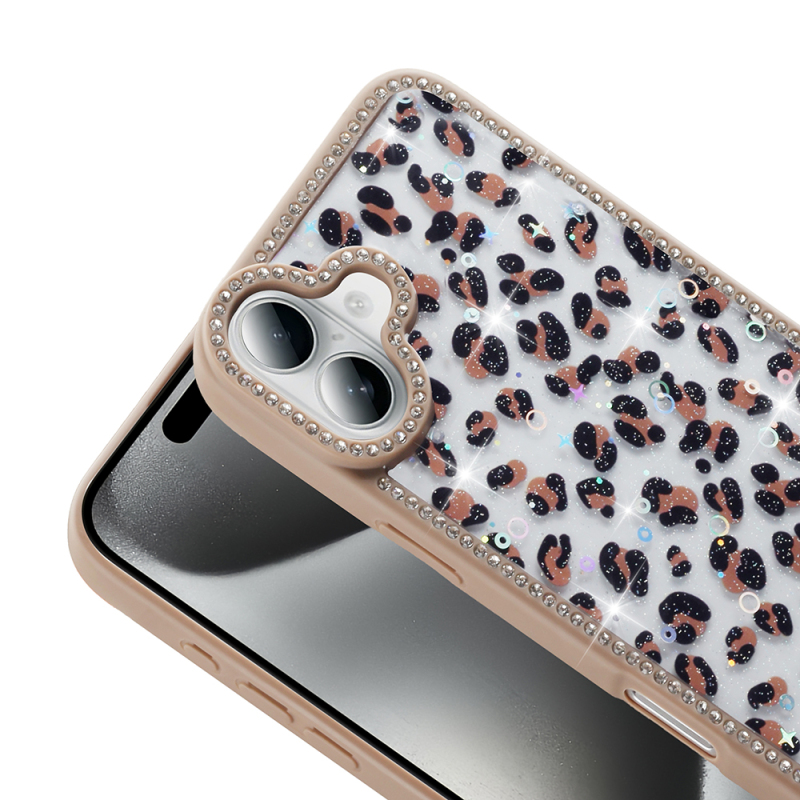 Apple iPhone 16 Plus Kılıf Taşlı ve Simli Tasarım Zore Azra Kapak - 8