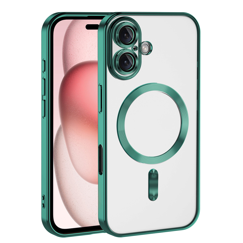 Apple iPhone 16 Plus Magsafe Wireless Charging Feature Case Camera Protected Zore Demre Cover - 12