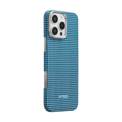 Apple iPhone 16 Pro Case Aramid Fiber Pitaka Ultra-Slim Classic Series Ocean Blue Cover Magsafe Charging Feature - 3