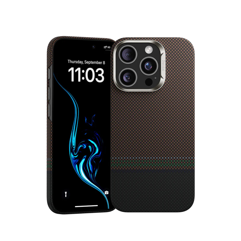 Apple iPhone 16 Pro Case Benks Prestige ArmorAir Kevlar Cover with Carbon Fiber Design with Magsafe Charging Feature - 8