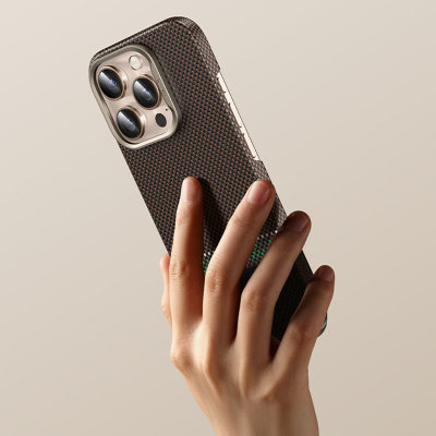 Apple iPhone 16 Pro Case Benks Prestige ArmorAir Kevlar Cover with Carbon Fiber Design with Magsafe Charging Feature - 12
