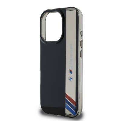 Apple iPhone 16 Pro Case BMW Original Licensed M Logo Three Color Striped Motorsport Vertical Stripe Cover - 7