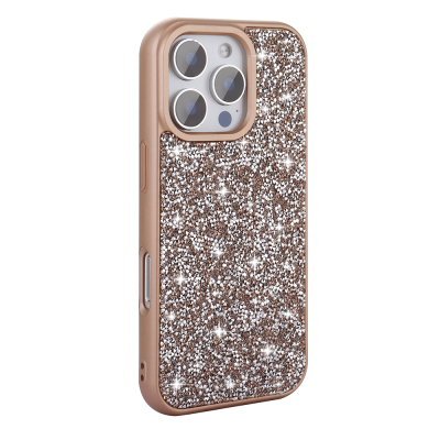 Apple iPhone 16 Pro Case Bright Stone Design Zore Diamond Cover - 4