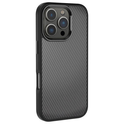 Apple iPhone 16 Pro Case Carbon Fiber Appearance Glossy Camera Frame Zore Venus Cover - 7