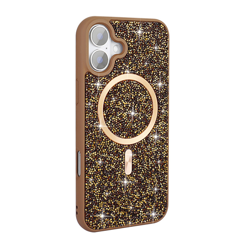 Apple iPhone 16 Pro Case Diamond Design Magsafe Charging Feature Zore Mosaic Silicone Cover - 4